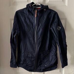 Sperry Navy Blue Hooded Windbreaker Jacket